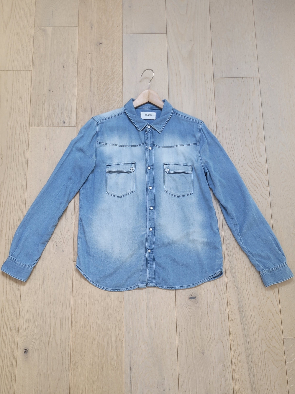 ba&sh Blue Denim Shirt - Classic Button-Down